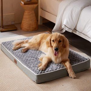 Orthopedic Large Dog Bed for Large Dogs with Egg Foam Crate with Soft Rose Plush